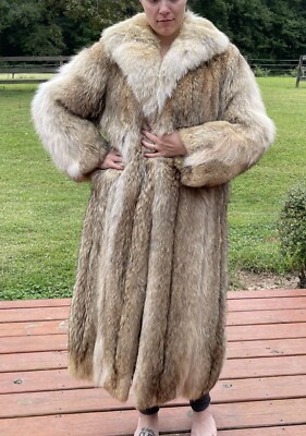 Full length cheap coyote fur coat