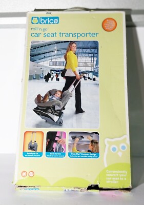 Car Seat Transporter - Brica Roll N Go  Safe Sit Fold Flat Easy Use Carrier