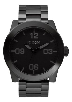 Pre-owned Nixon Corporal Ss A346. 100m Water Resistant Xl Men&8217;s Watch (48mm Watch Fa In Black