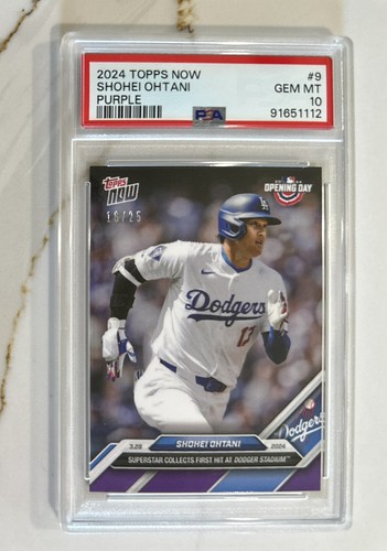 2024 TOPPS NOW #9 SHOHEI OHTANI PURPLE 16/25 1ST HIT DODGER