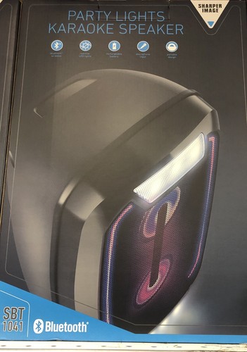 Sharper Image Bluetooth Party Karaoke Speaker Wiht Microphone Input SBT1041BK