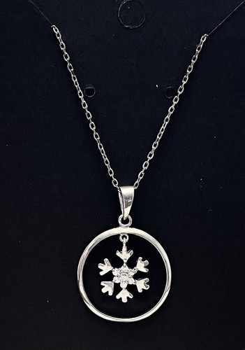 3.40g Signed JT Sterling Silver 925 Cubic Zirconia Snowflake