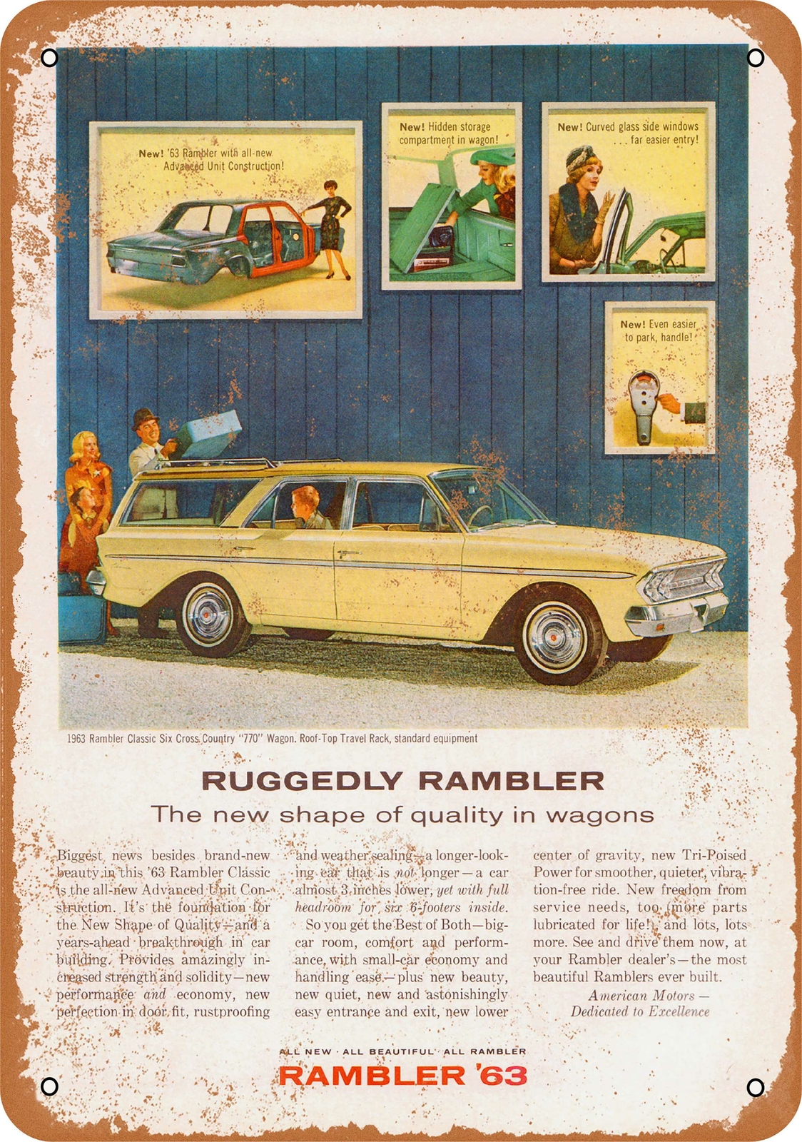 Metal Sign - 1963 Rambler Station Wagon -- Vintage Look