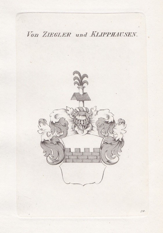 1830 Ziegler Klipphausen Blason Gravure En Cuivre HÃ©Raldiques