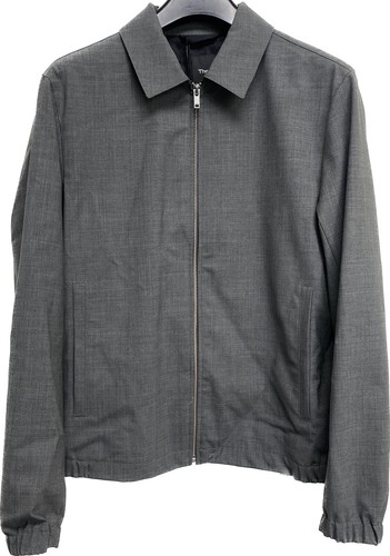 Pre-owned Theory Brody Stretch Wool Bomber Jacket, Charcoal, Size Xs, $525.00 In Gray