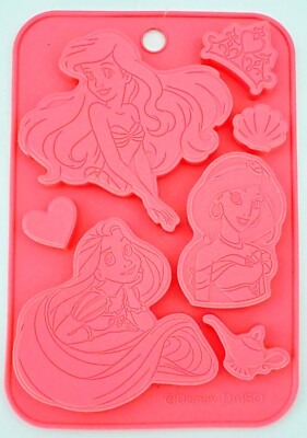 Disney Silicone Chocolate Mold Little Mermaid Ariel Rapunzel Jasmine Princess
