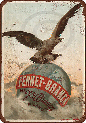 1892 Fernet Branca Vintage LOOK Reproduction Metal Sign 8 x 12