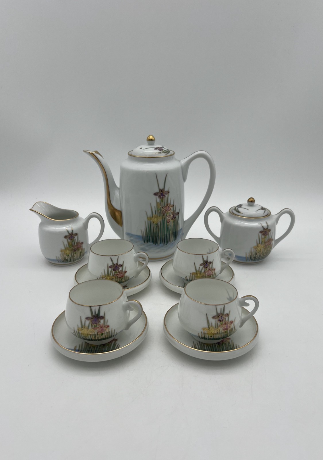 Vintage Koshida Japan Hand Painted 11 Piece Tea Set Teapot Cups