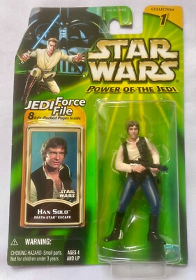STAR WARS Power of the Jedi HAN SOLO DEATH STAR ESCAPE Force File (Hasbro 2001)