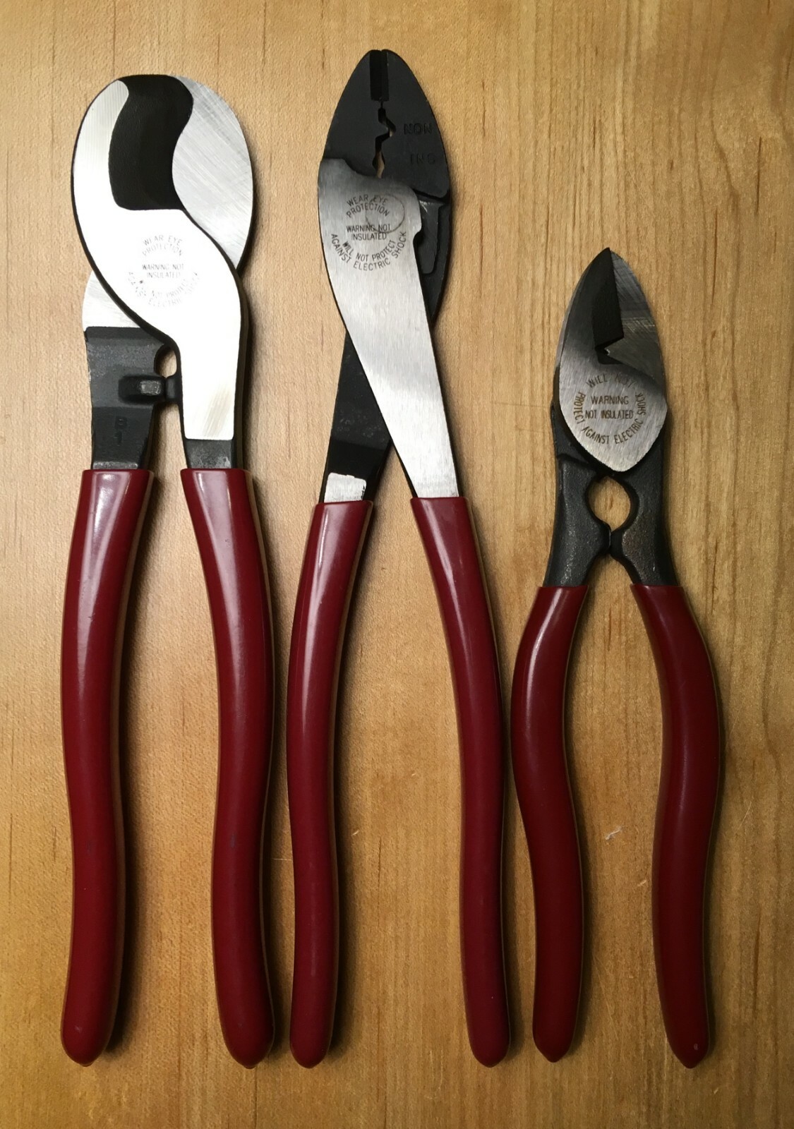 Klein 3pc Plier Set (Cable Cutters, Crimpers, and BX Cutters)