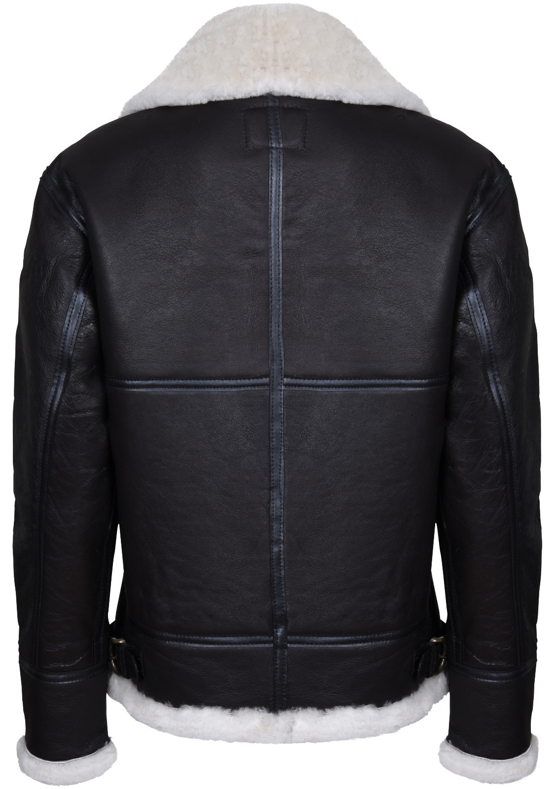 Pre-owned Infinity Men's Brown Pilot B3 Shearling Sheepskin Wwii Bomber Flying Aviator Jacket In Dark Brown With Cream Wool