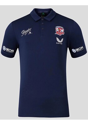 Sydney Roosters NRL Castore Match Day Media Polo Size S. Free Postage