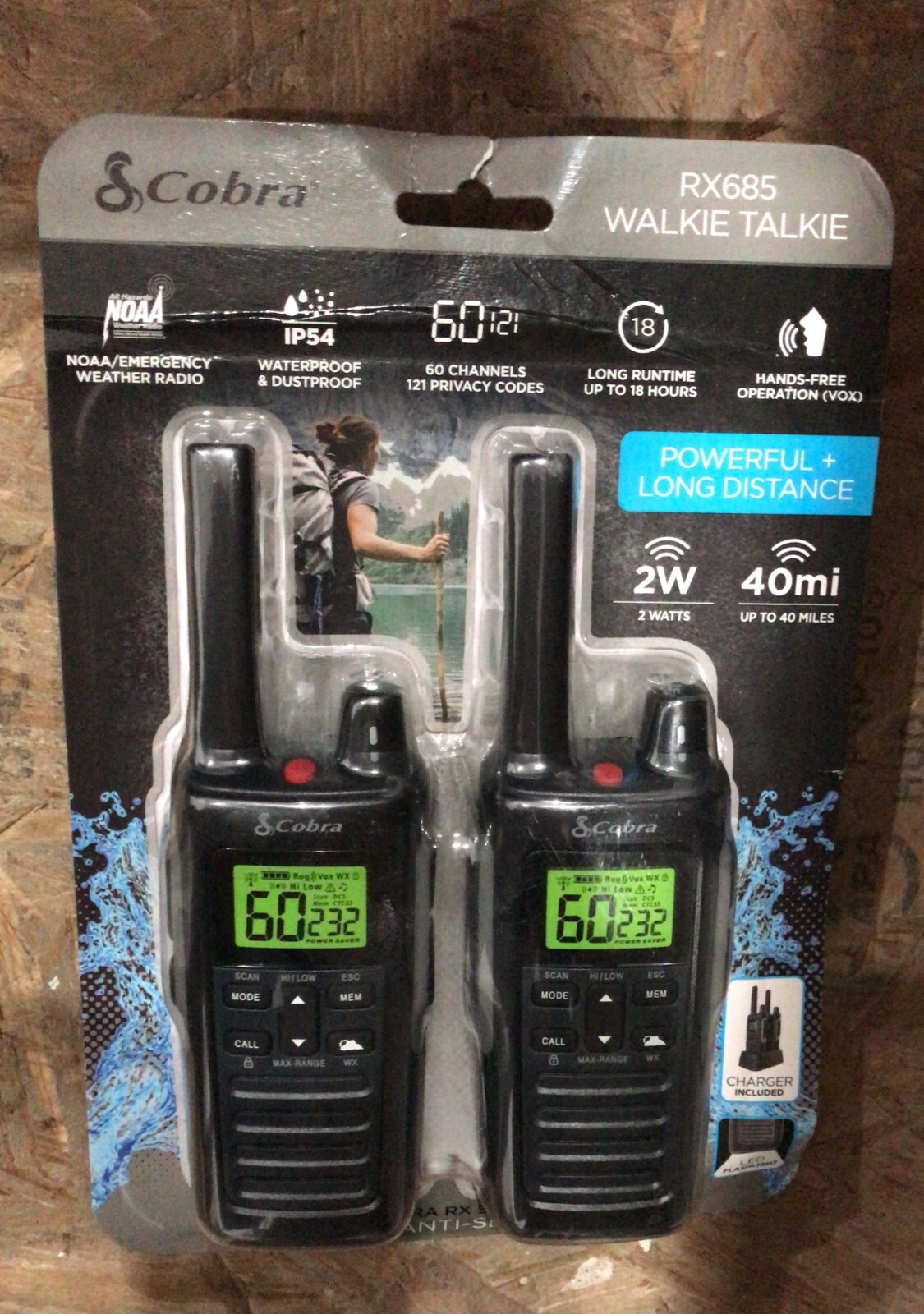 Two-way Radios (pair) 40-mile Range & 60 Channels(a4)