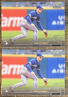 Lot (2) 2022 Topps Stadium Club Bobby Witt Jr. Rookie #2 Kansas City Royals