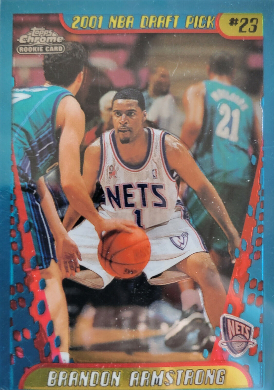 1-2001/02 TOPPS CHROME ROOKIE REFRACTOR BRANDON ARMSTRONG NETS CARD#151. rookie card picture