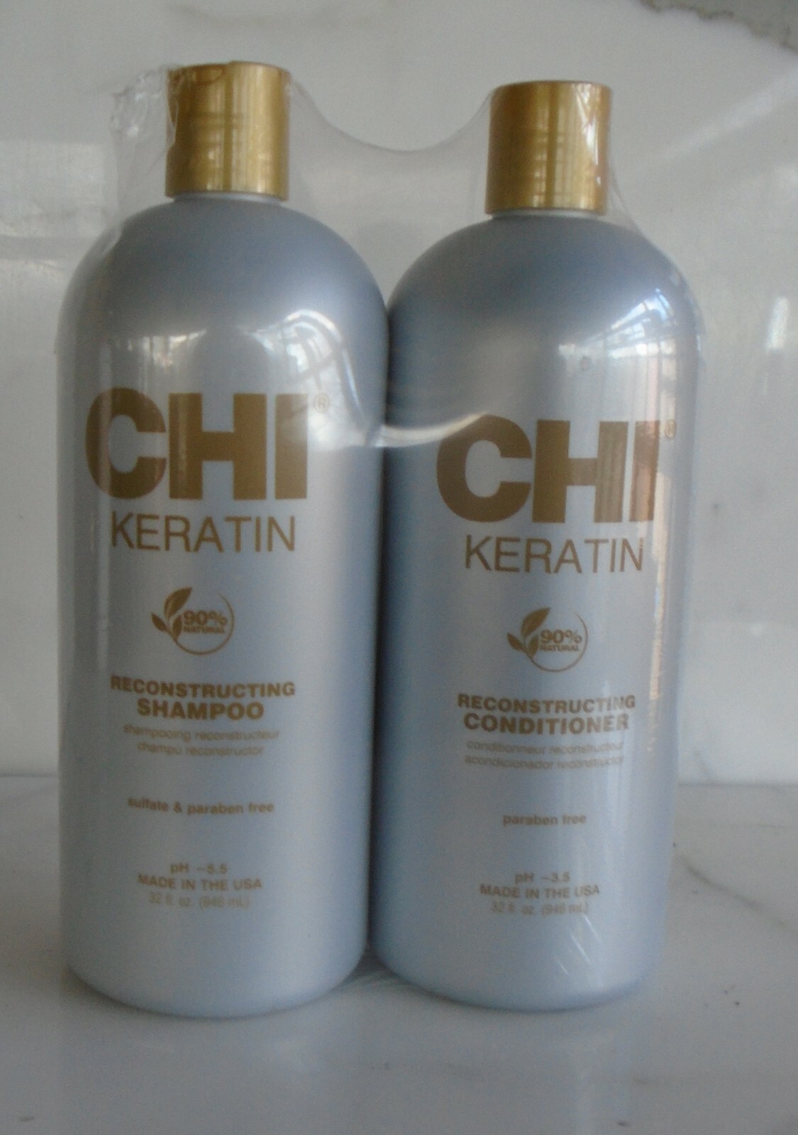 DUO CHI KERATIN RECONSTRUCTING SHAMPOO & CONDITIONER 32 OZ
