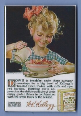 KELLOGG'S CEREAL *2X3 FRIDGE MAGNETS* J. C. LEYENDECKER VINTAGE ADVERTISEMENT