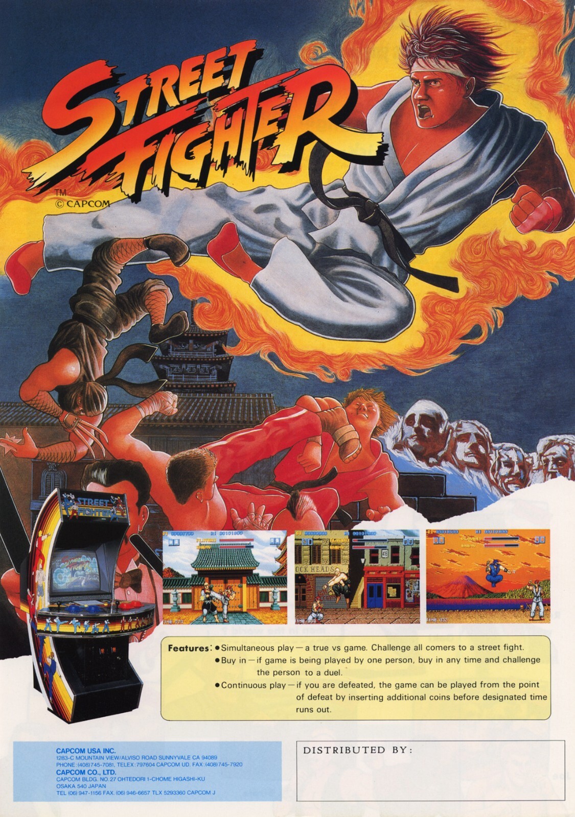 Street Fighter Capcom Arcade Glossy Promo Ad Poster Unframed