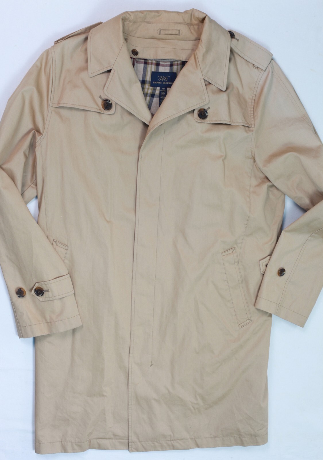 Brooks Brothers 346 Short Trench Coat Removable Button Lining