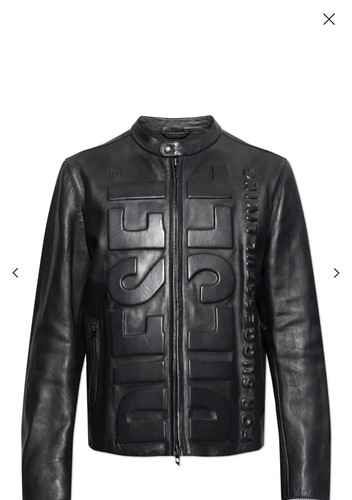 Diesel -Met-Vert Logo Embossed Zipped Jacket Black XL…52 | eBay