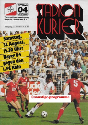 FC Kaiserslautern BL 84//85 1 1 FC Köln