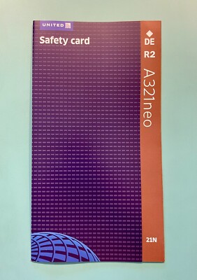 UNITED AIRLINES SAFETY CARD--AIRBUS 321 NEO #2