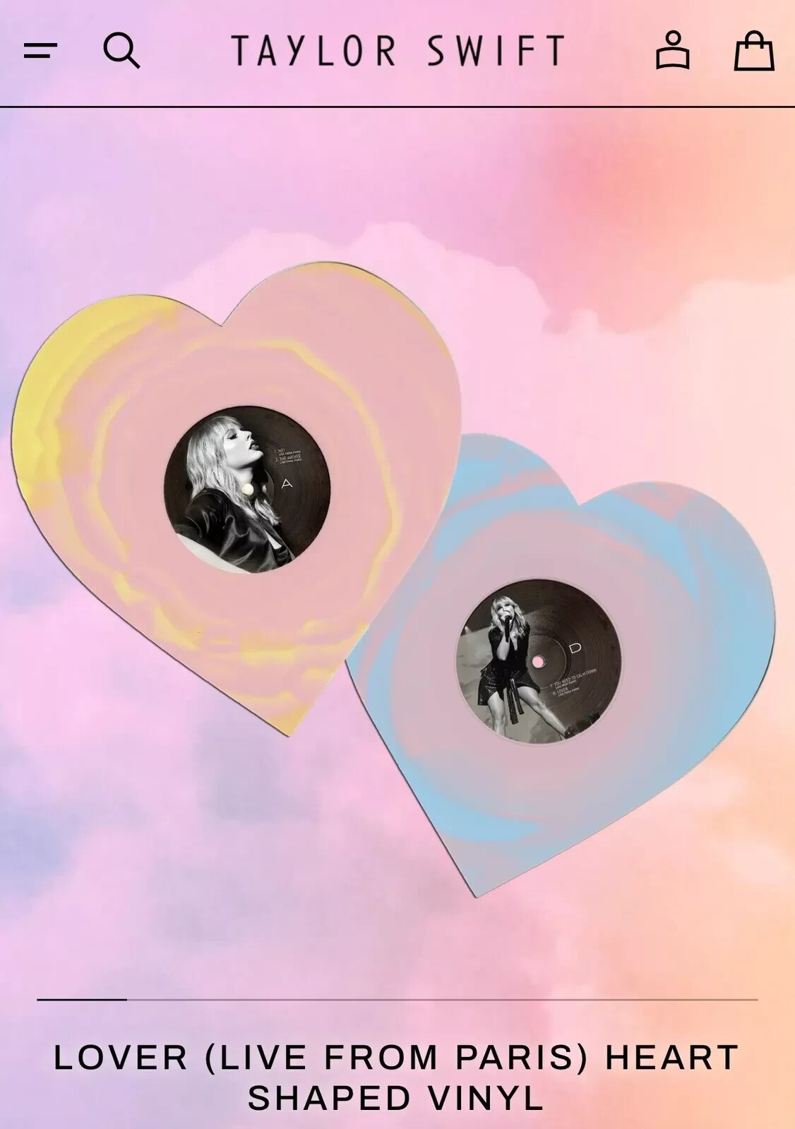 TAYLOR SWIFT *- Lover (Live From Paris) LIMITED Heart Shaped