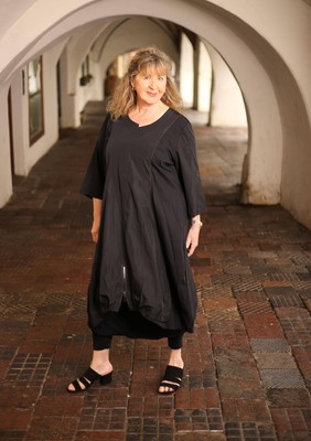 SINNE SINNE - LAGENLOOK TUNIKA KLEID GR 44 46 48 50 52 54 - SCHWARZ