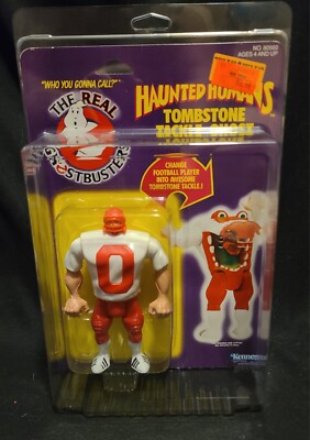 SEALED-Kenner ''TheReal Ghostbusters'' Haunted Humans TOMBSTONE TACKLE With Case