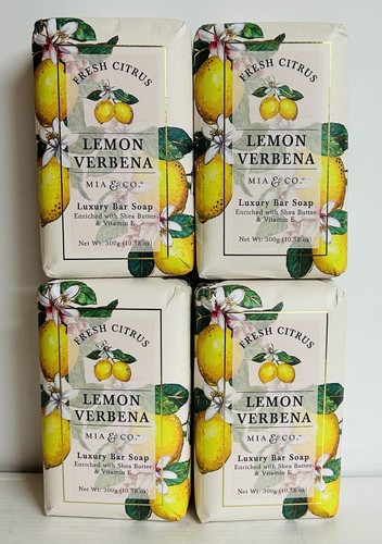 4-Pack Mia & Co. ~ Lemon Verbena Luxury Bar Soap w/ Shea Butter