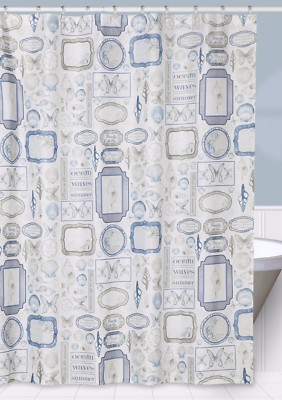Creative Bath Seaside Fabric Shower Curtain Ocean Beach Seashells Sea Theme NEW