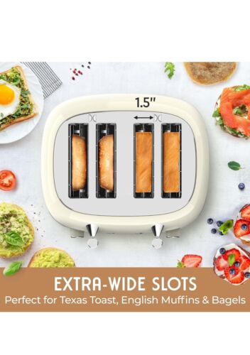 Mueller Retro Toaster 4 Slice with Extra Wide Slots Bagel, Defrost