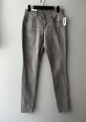 New Old Navy 2 Mid Rise Skinny Curvy Jeans Light Gray Grey 2 Regular NWT