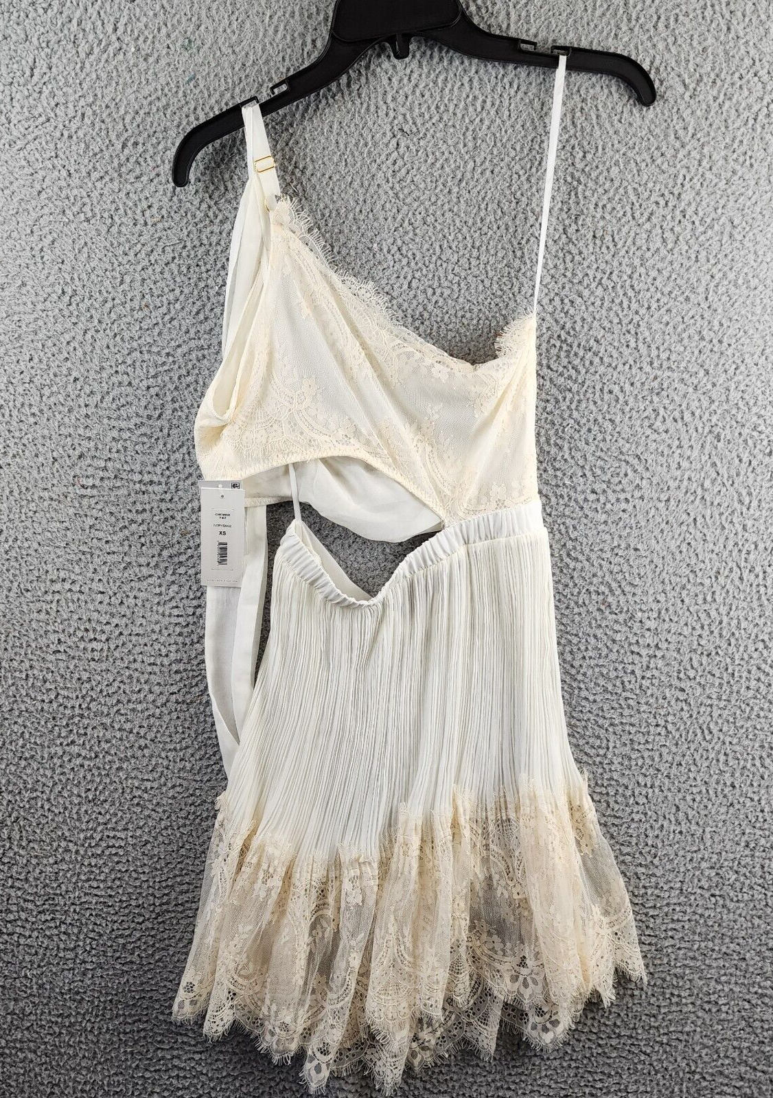 Rya Collection Anniversary Chemise Dress XS Ivory/Beige One Shoulder Pullover~ - Picture 10 of 12