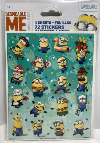 Despicable Me Minion Made 4 Sticker Sheets Party 72 pcs Party ...