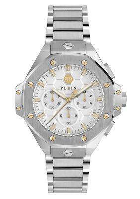 Pre-owned Philipp Plein Silver Unisexs Chronograph Watch Plein Chrono Royal Pwpsa0224