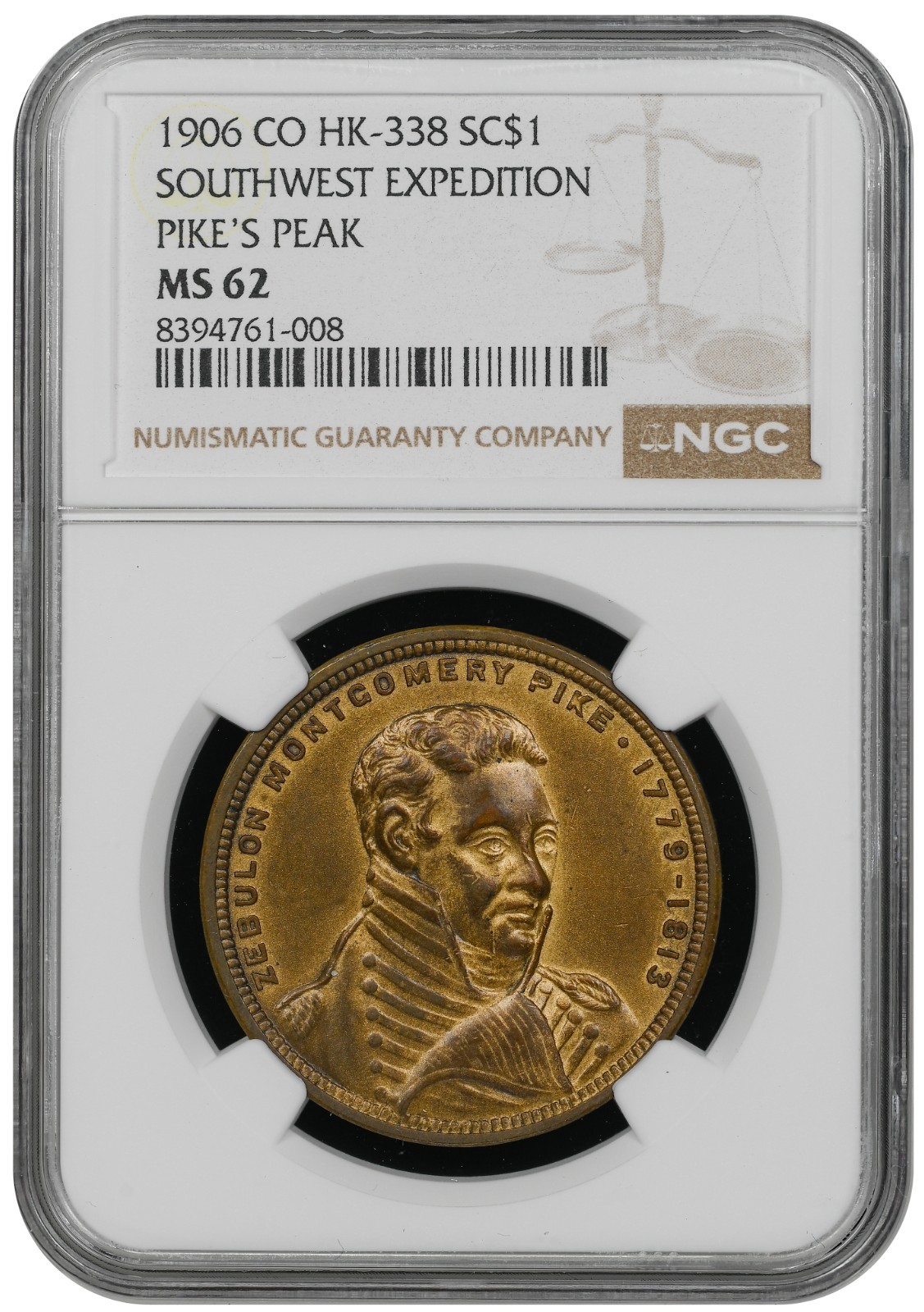 1906 CO HK-338 SC$1 So-Called Dollar Southwest Expedition Pikes