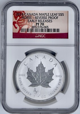 2014 Canada $5 Maple Leaf Horse Privy NGC PF 70 Reverse Proof Early Releases