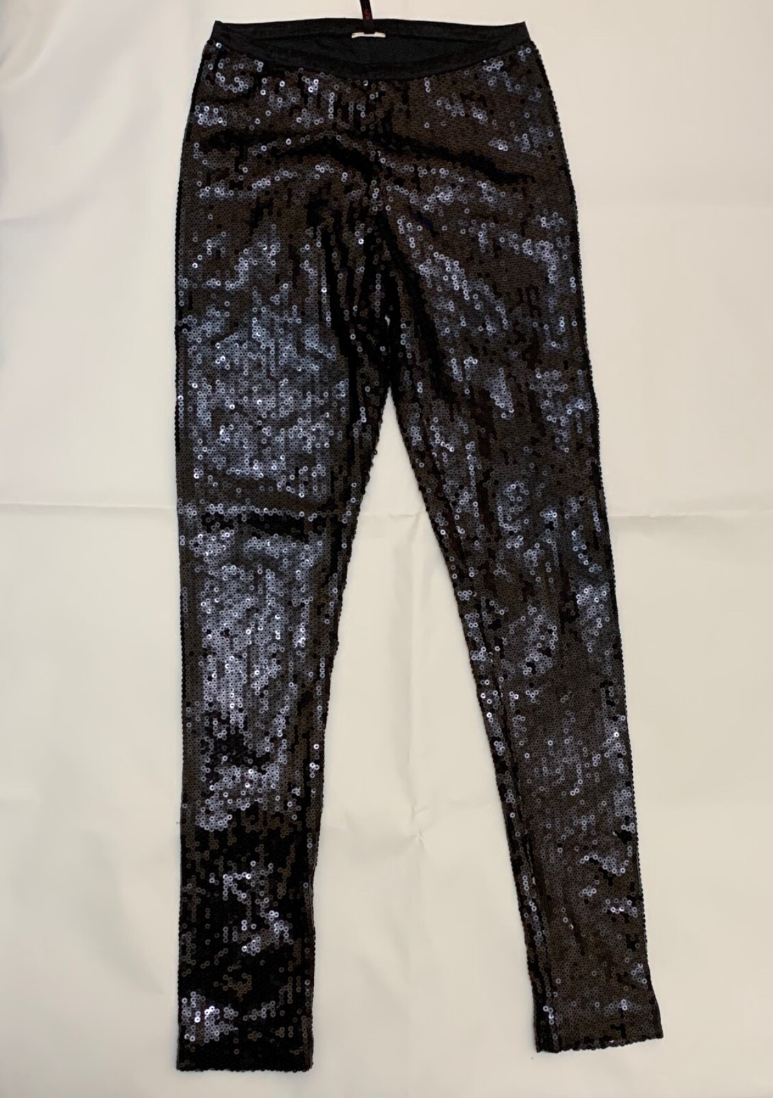 CALZEDONIA black sequins leggings night out wear women size it 1 2