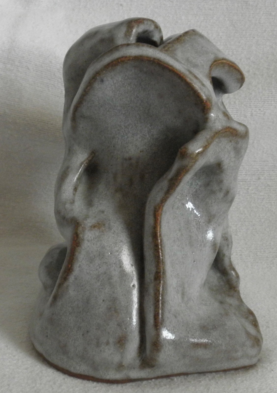 abstract pottery sculpture signed and dated  October 31, 1977