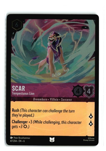 SCAR TEMPESTUOUS LION 47/204 COLD FOIL DISNEY LORCANA NM | eBay