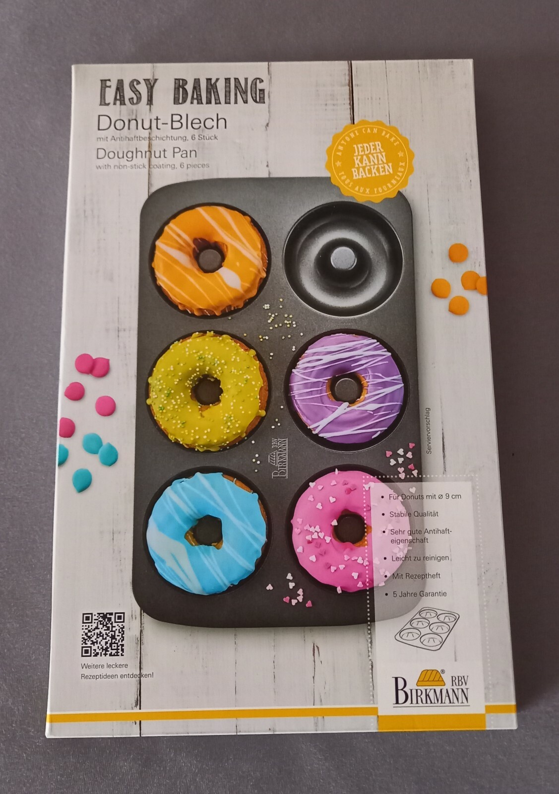 Neu! Donut-Blech/ Donut Backform für 6 Donuts von Birkmann