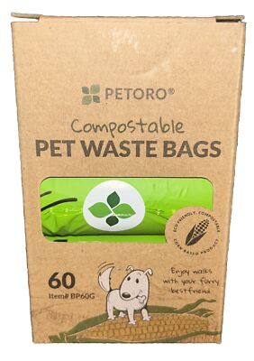 Compostable Dog Poop Bags Plant Based Waste Bags,Eco-Friendly, 360 (6 - 60 Pack)