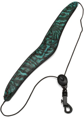 Levy's M27W-002 Deluxe Leather Saxophone Neck Strap - Jade