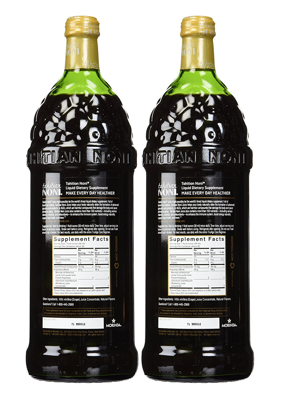 Tahitian Noni Juice by Morinda Inc. [2 bottles/lot]