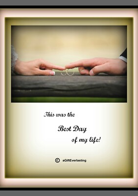 Romantic Card; Photo of Wedding Couple's Hands Touching their Wedding Rings.
