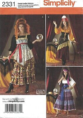 Simplicity 2331 Gypsy & Fortune Teller COSTUMES Sz 14-22 UNCUT Sewing Pattern