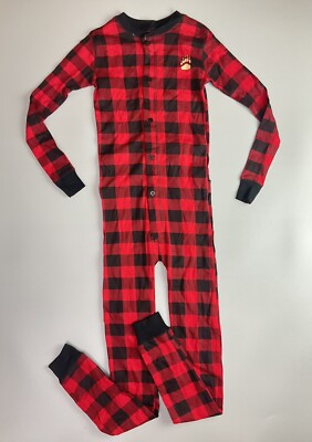 Buffalo Plaid Sleeper Pajamas Kids Size 8 Bear Lumber Jack