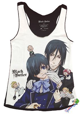 * Легальная * Аутентичная футболка Black Butler Ciel Sebastian Silly Group #59876