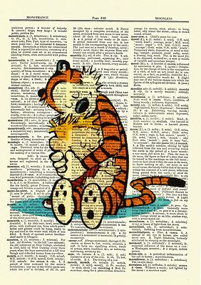 Calvin and Hobbes Dictionary Art Print Book Page Picture Poster Comic Book Decor